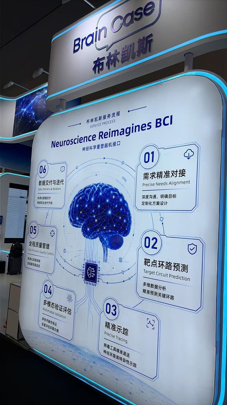 Brain Case neuroscience service process display